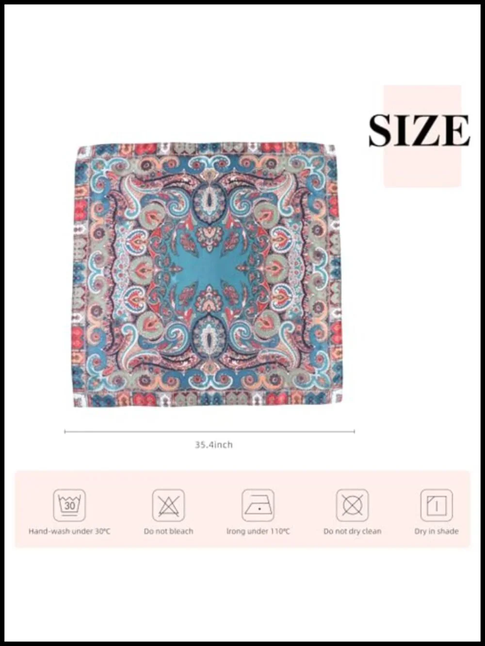 35x35 Silk Feel Square Scarf - Unisex Pocket Square, Neck Scarf, Head Scarf